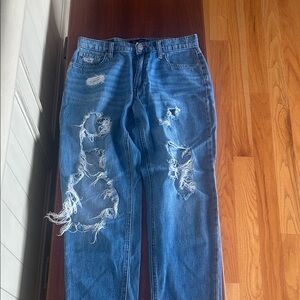 Aeropostale Women's Blue Distressed Relaxed Jeans